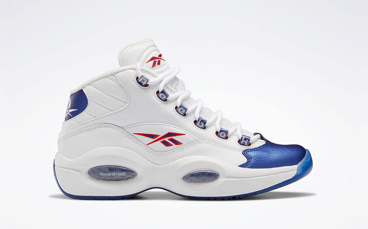 Reebok Question Mid - White / Classic Coblat / Clear 