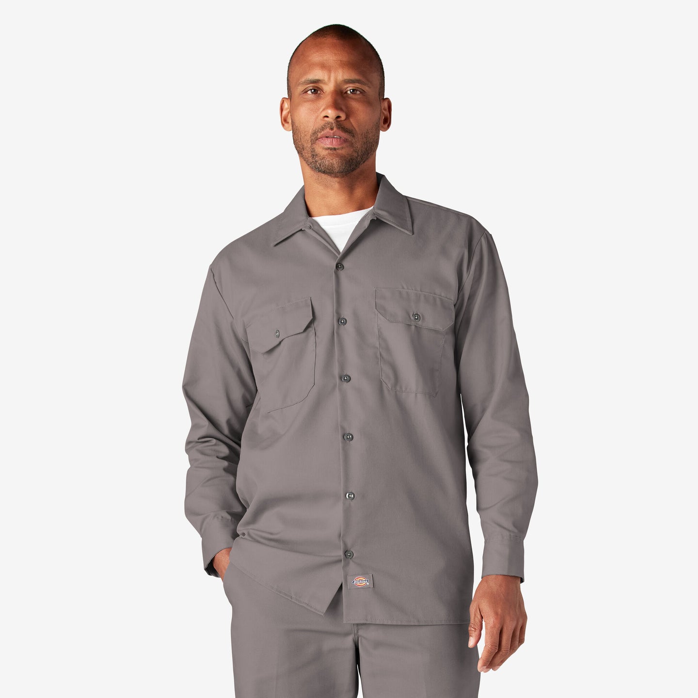 Dickies Long Sleeve Work Shirt - Silver Gray