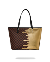Load image into Gallery viewer, SPRAYGROUND SHARKS IN PARIS GOLD DRIP TOTE