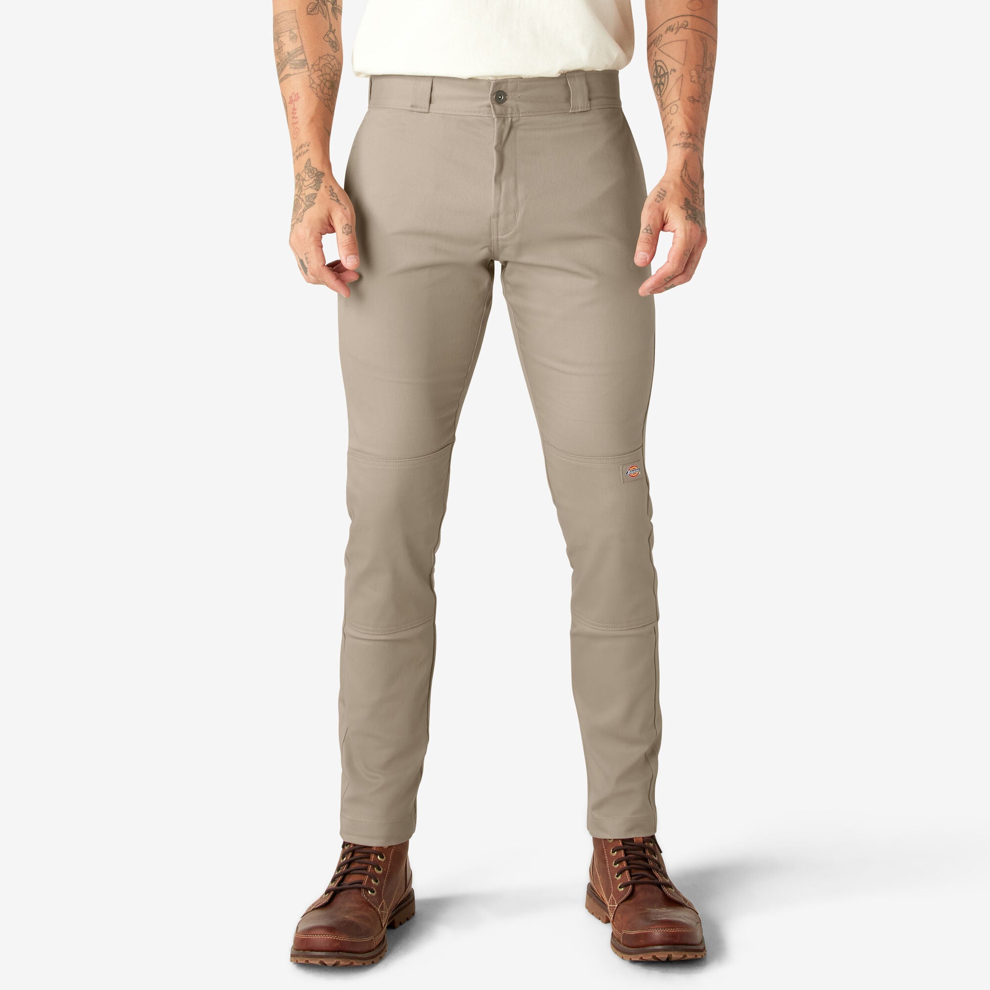 Dickies Skinny Fit Double Knee Work Pants Khaki – Conkrete