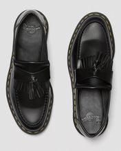 Load image into Gallery viewer, Dr. Marten Adrian Yellow Stitch Leather Tassle Loafers - Black Smooth Leather