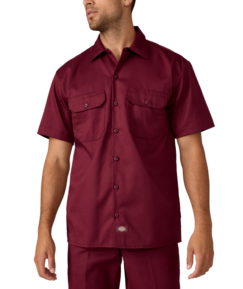 Dickies Short Sleeve Work Shirt - Burgundy