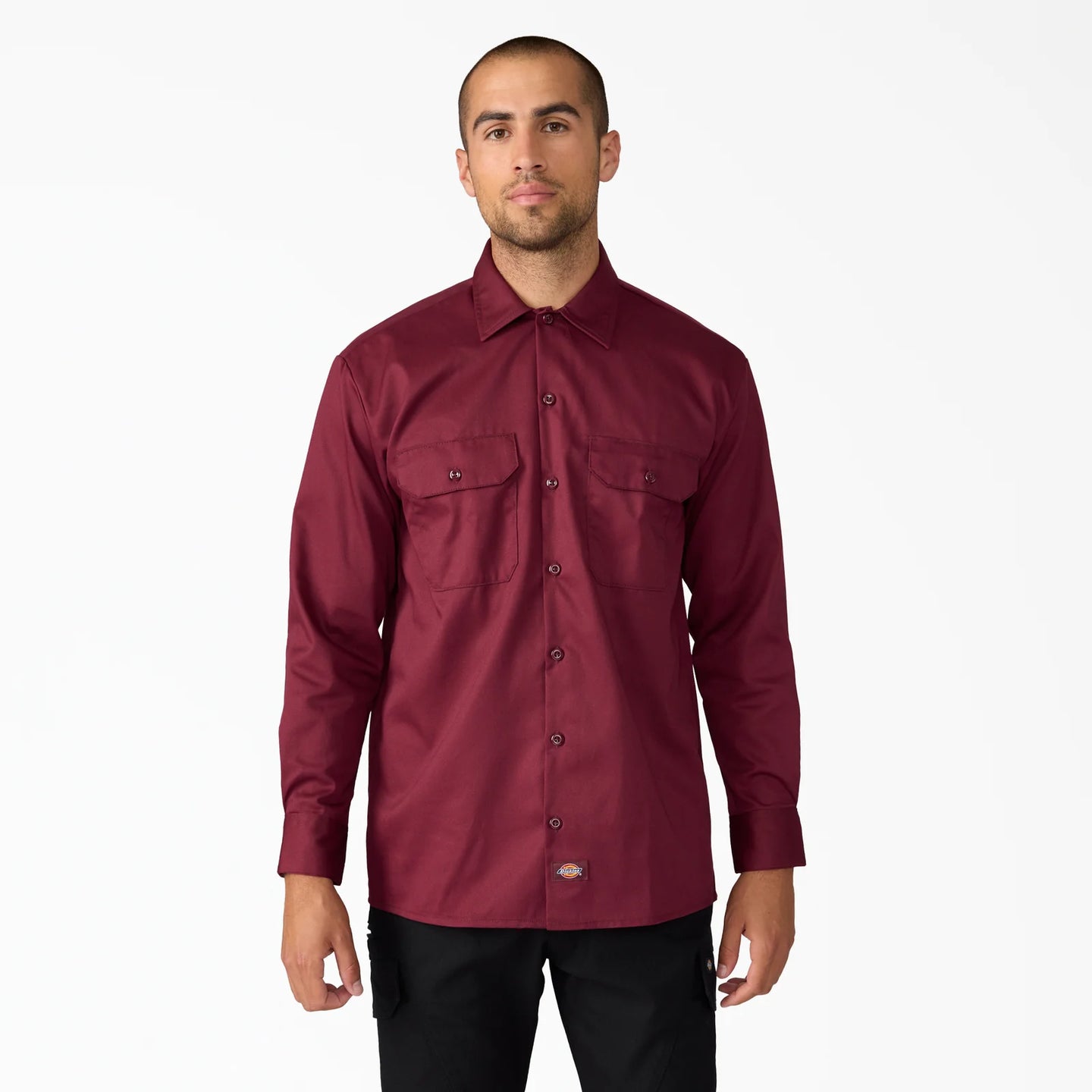 Dickies Long Sleeve Work Shirt - Burgundy