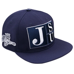 Jackson State Stacked Logo Wool Snapback - Navy