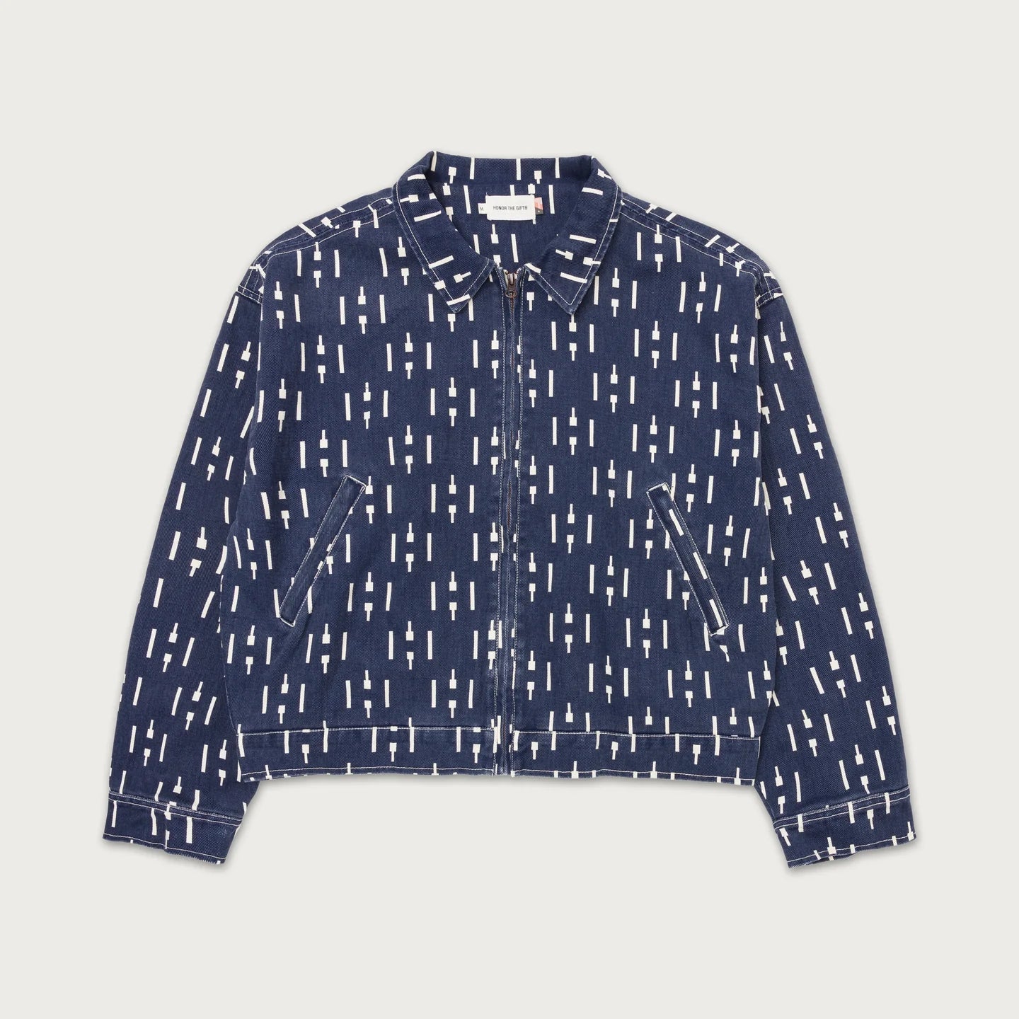 Honor The Gift Denim Riding Jacket - Navy / White