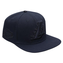 Load image into Gallery viewer, Pro Standard Los Angeles Lakers Triple Black Logo Snapback Hat