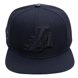 Men's Los Angeles Dodgers Pro Standard Black Stacked Logo Snapback Hat