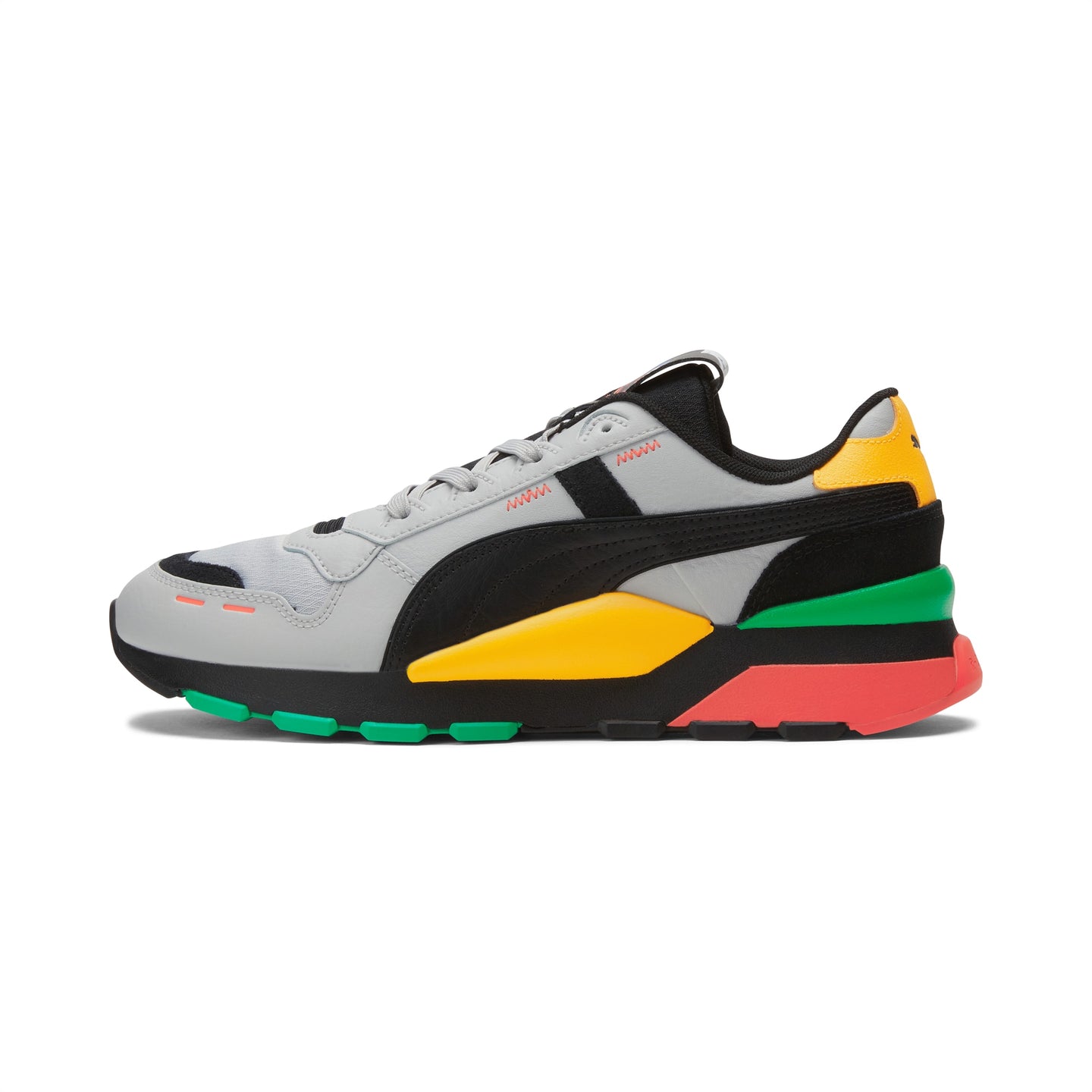Puma RS 2.0 Block Party - Light Gray / Black / Yellow / Green / Red